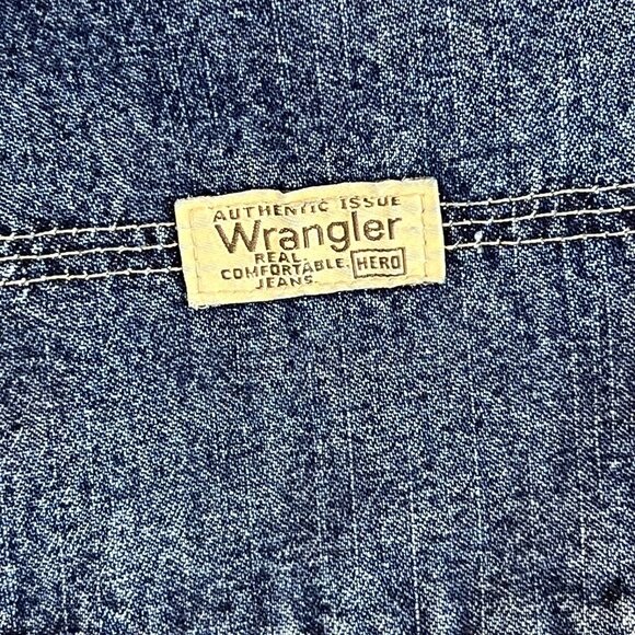 VINTAGE Wrangler Denim Carpenter Painter Jean Baggy Shorts Men Size 42 Blue Y2K - Picture 9 of 13